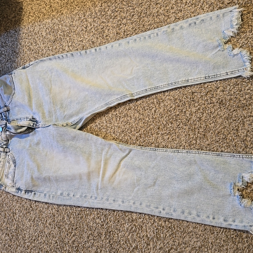 Women's Light Blue Straight Leg Jeans